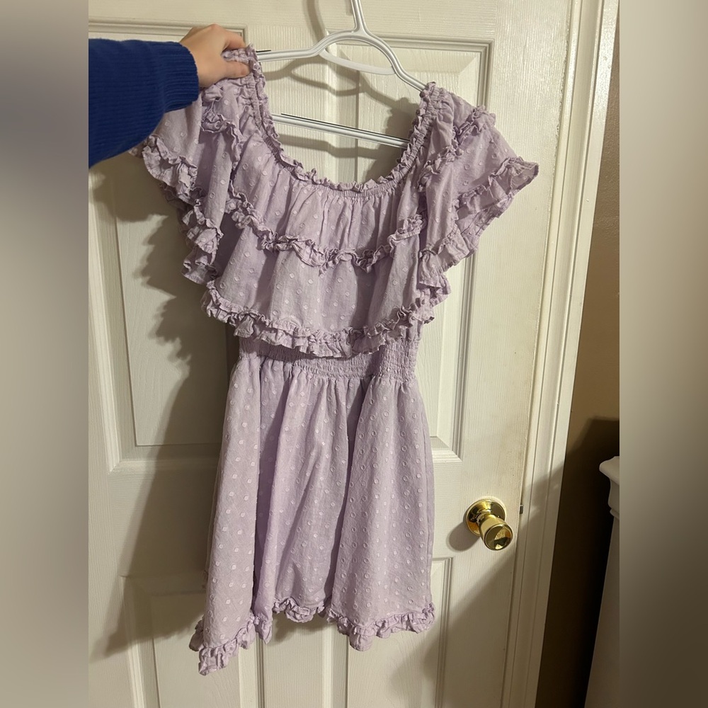 MABLE purple ruffle mini dress